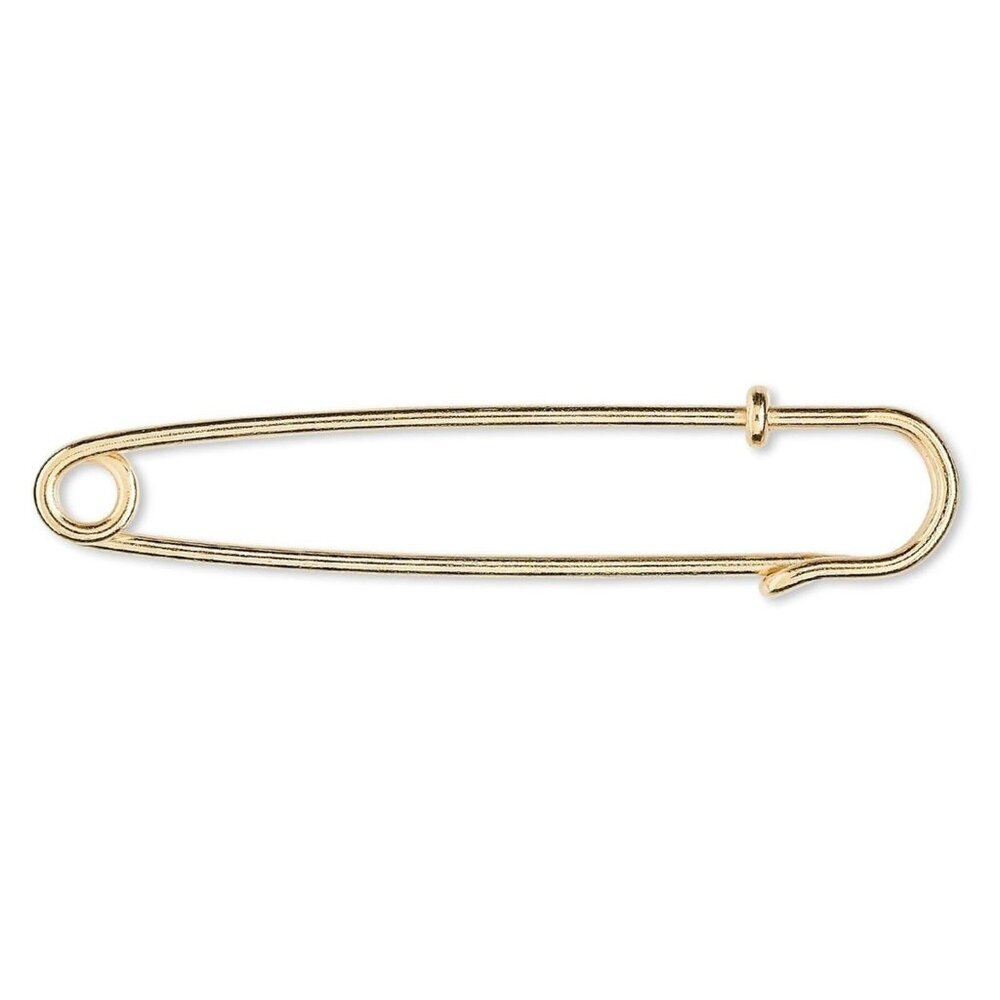 Gold 3" Long 75mm Lagenlook Kilt Pin Brooch Findings 2 pcs